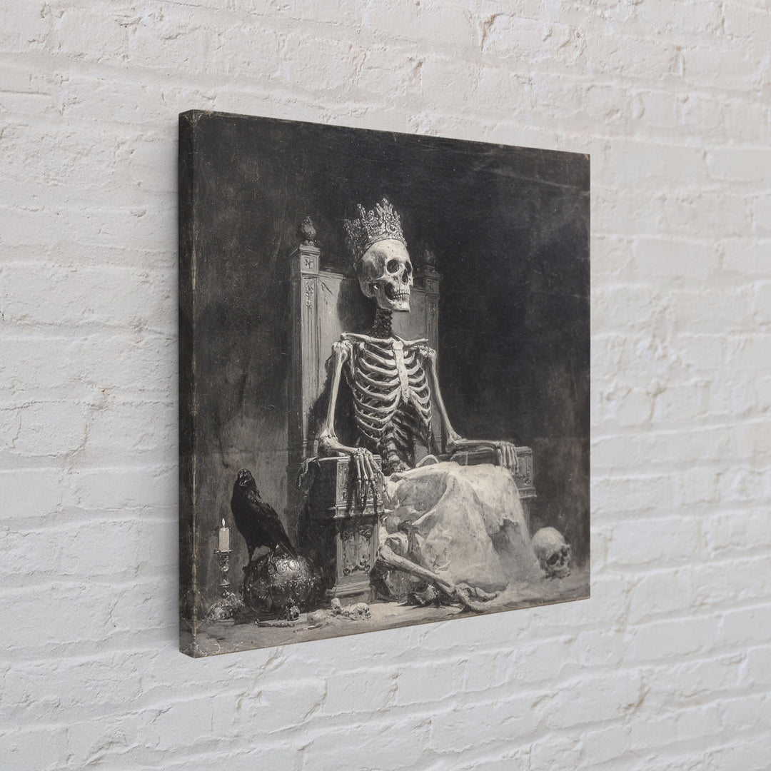 The Bone Queen, Symbolist Dream Art, Square Wall Art, Macabre Wall Art, Canvas Print, Halloween Wall Art, Horror Wall Art