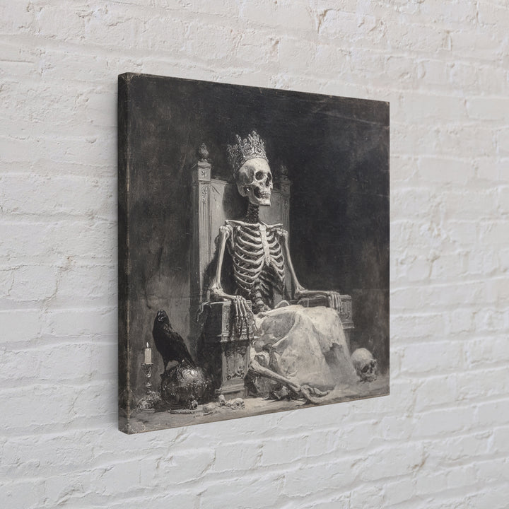 The Bone Queen, Symbolist Dream Art, Square Wall Art, Macabre Wall Art, Canvas Print, Halloween Wall Art, Horror Wall Art