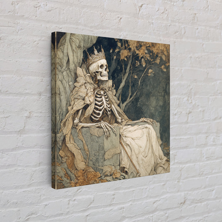The Bone Queen, Gothic Storybook Art, Square Wall Art, Gothic Horror Wall Art, Canvas Print, Halloween Wall Art, Gothic Home Decor