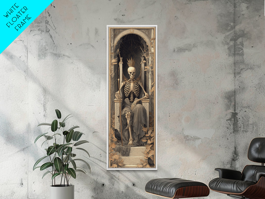 The Bone Queen, Surreal Apocalyptic Art, Tall Narrow Wall Art, Macabre Wall Art, Canvas Print, Halloween Wall Art, Halloween Decor