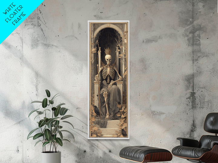 The Bone Queen, Surreal Apocalyptic Art, Tall Narrow Wall Art, Macabre Wall Art, Canvas Print, Halloween Wall Art, Halloween Decor