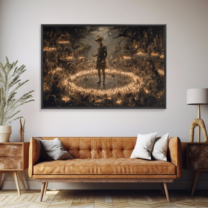 The Candlewax Man, Medieval Grotesque Art, Landscape Wall Art, Dark Fantasy Wall Art, Framed Canvas Print, Halloween Wall Art