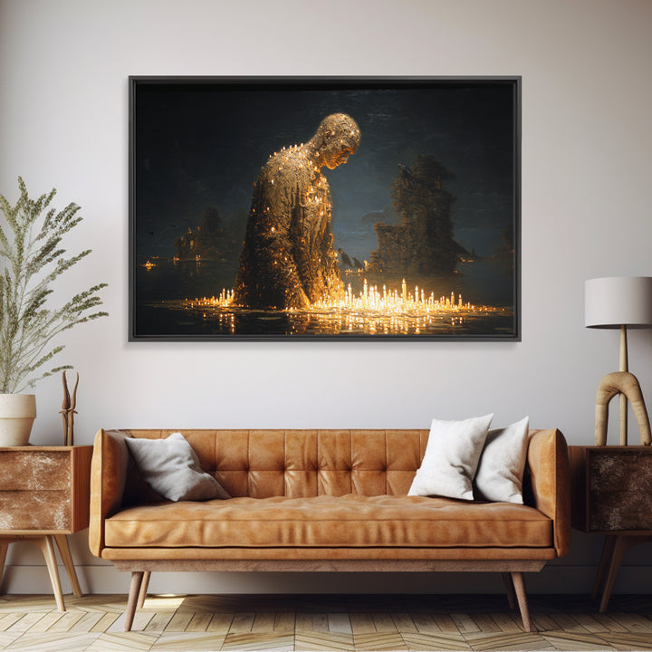The Candlewax Man, Symbolist Gothic Landscape, Landscape Wall Art, Gothic Horror Wall Art, Canvas Print, Halloween Wall Art