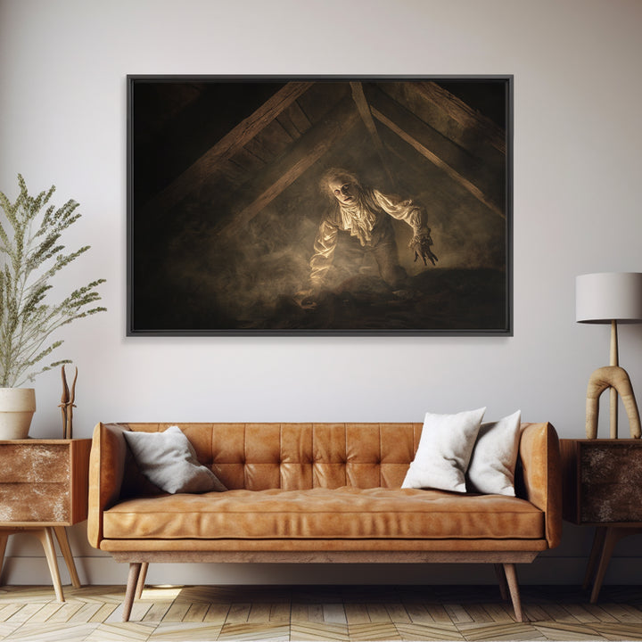 The Attic Whisperer, Gothic Nightmare Art, Landscape Wall Art, Gothic Horror Wall Art, Canvas Print, Halloween Wall Art