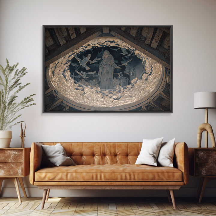 The Attic Whisperer, Symbolist Death Art, Landscape Wall Art, Macabre Wall Art, Canvas Print, Halloween Wall Art, Horror Wall Art