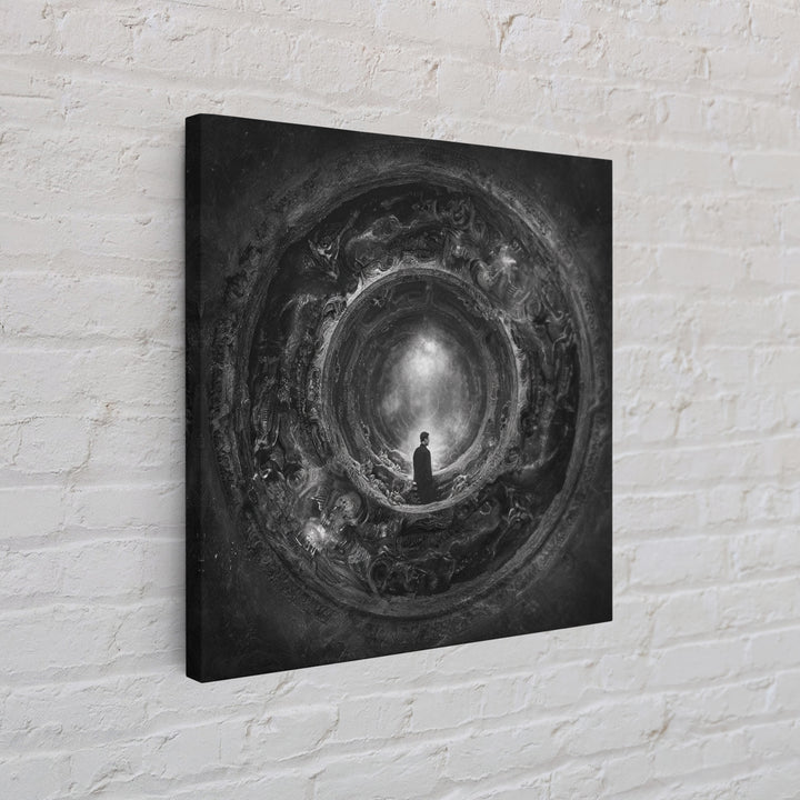 The Attic Whisperer, Biomechanical Horror Art, Square Wall Art, Dark Halloween Decor, Canvas Print, Halloween Wall Art, Statement Wall Art