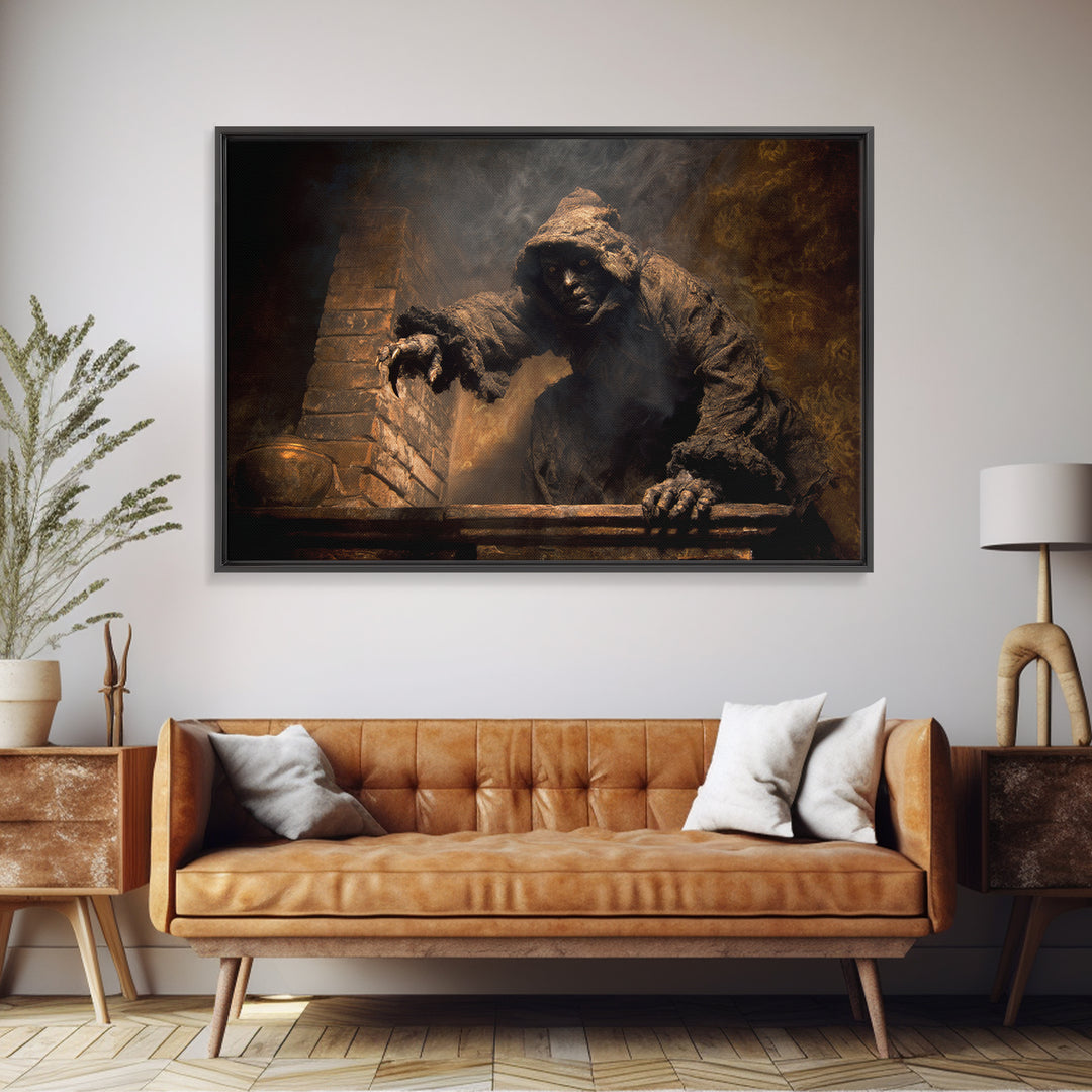 The Chimney Phantom, Dark Romantic Horror Art, Landscape Wall Art, Gothic Horror Wall Art, Canvas Print, Halloween Wall Art