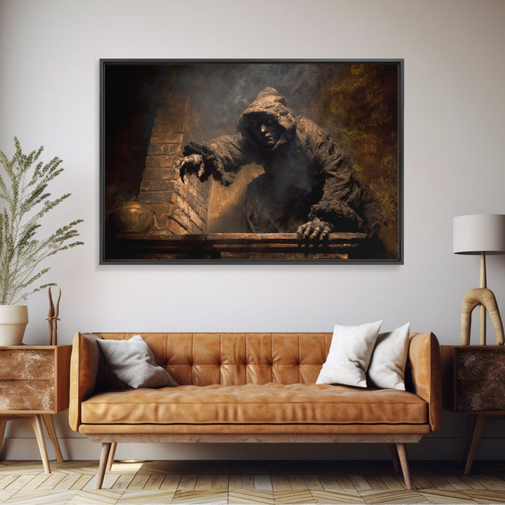 The Chimney Phantom, Dark Romantic Horror Art, Landscape Wall Art, Gothic Horror Wall Art, Canvas Print, Halloween Wall Art