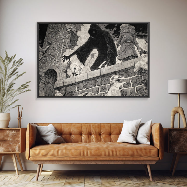 The Chimney Phantom, Victorian Macabre Art, Landscape Wall Art, Gothic Horror Wall Art, Canvas Print, Halloween Wall Art