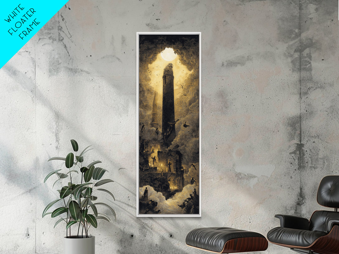 The Chimney Phantom, Surreal Apocalyptic Art, Tall Narrow Wall Art, Gothic Horror Wall Art, Canvas Print, Halloween Wall Art