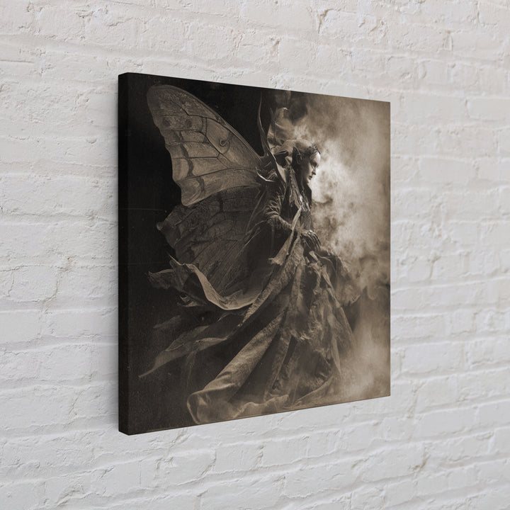 The Velvet Moth Witch, Biomechanical Horror Art, Square Wall Art, Gothic Horror Wall Art, Canvas Print, Halloween Wall Art, Dark Fantasy Art