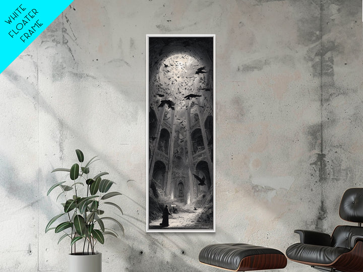 The Ghostly Groom, Gothic Engraving Art, Tall Narrow Wall Art, Gothic Horror Wall Art, Canvas Print, Halloween Wall Art