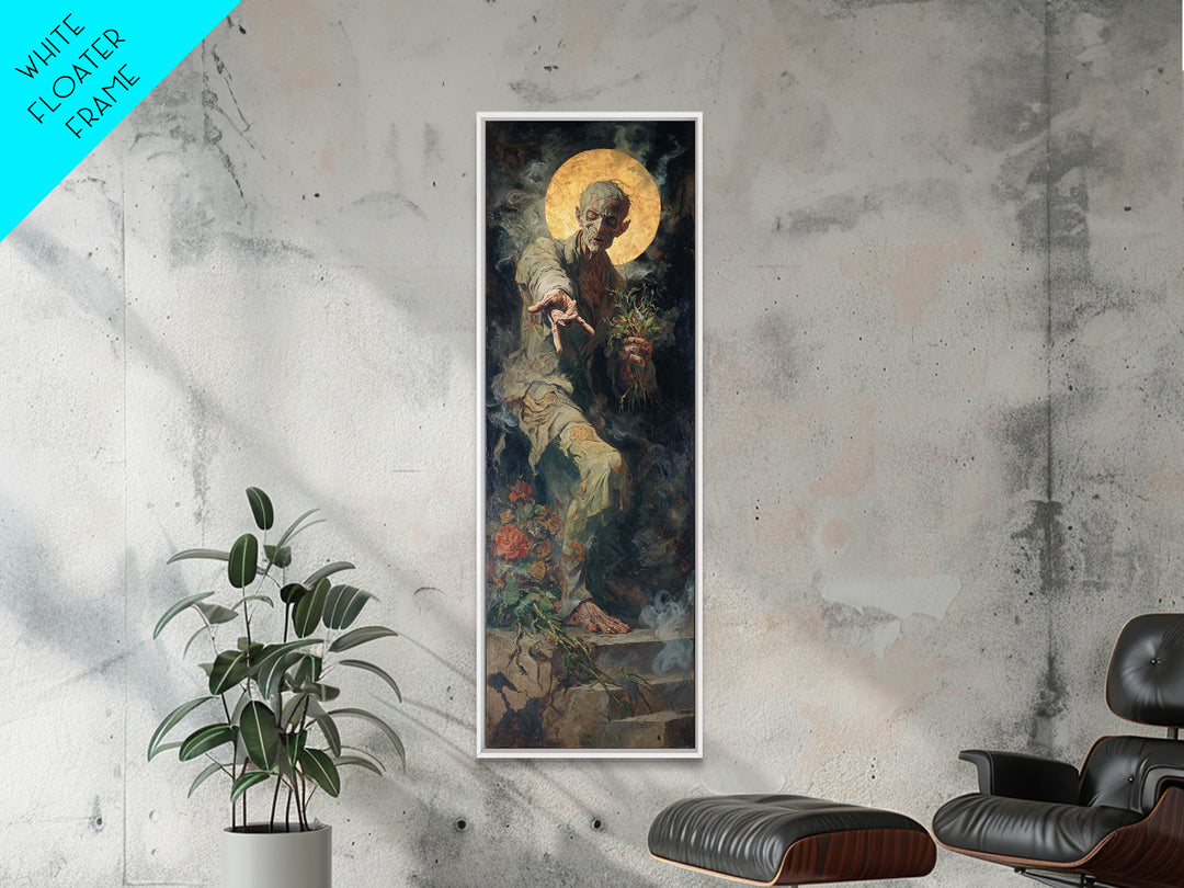 The Ghostly Groom, Dark Renaissance Art, Tall Narrow Wall Art, Gothic Horror Wall Art, Framed Canvas Print, Halloween Wall Art