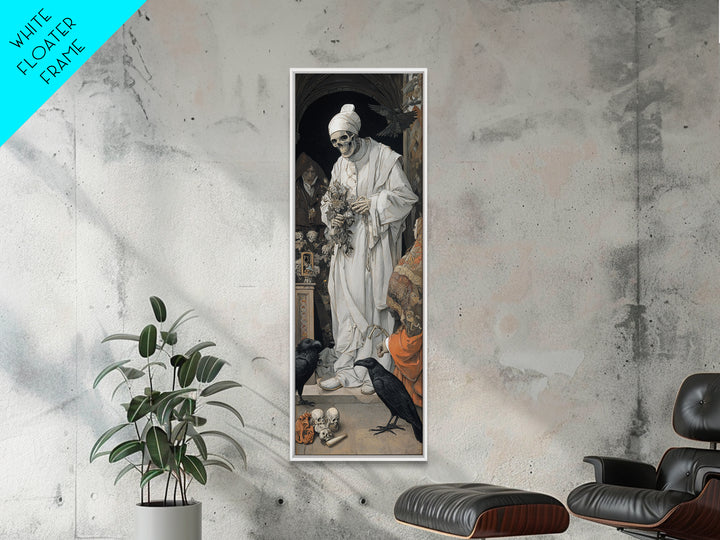 The Ghostly Groom, Danse Macabre Art, Tall Narrow Wall Art, Gothic Horror Wall Art, Framed Canvas Print