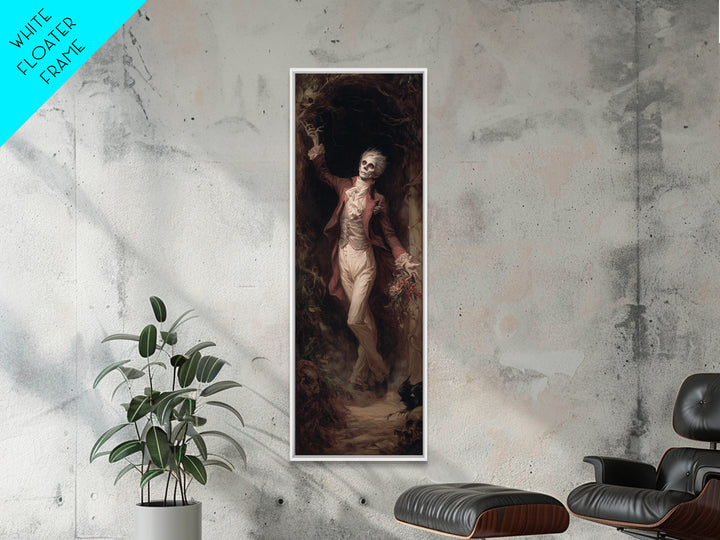 The Ghostly Groom, Gothic Nightmare Art, Tall Narrow Wall Art, Macabre Wall Art, Framed Canvas Print, Halloween Wall Art