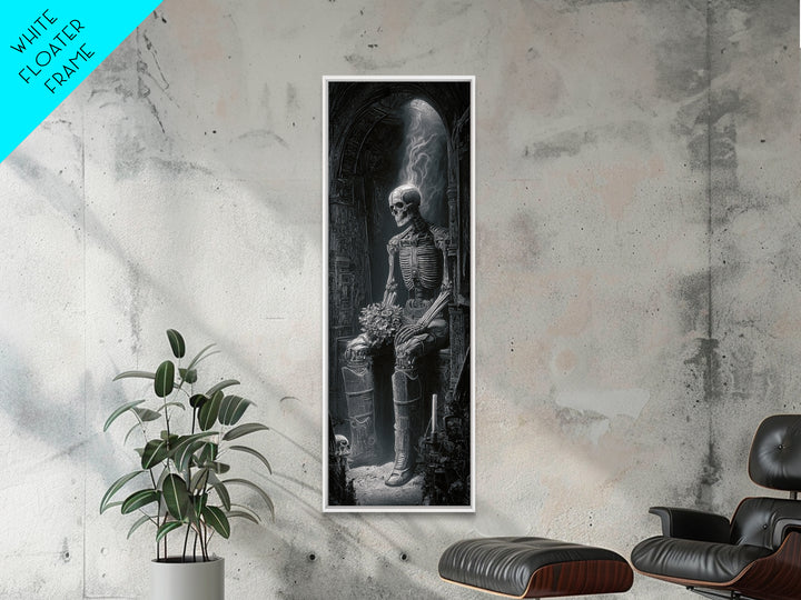 The Ghostly Groom, Biomechanical Horror Art, Tall Narrow Wall Art, Gothic Horror Wall Art, Canvas Print, Halloween Wall Art