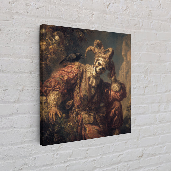The Phantom Jester, Baroque Witchcraft Art, Square Wall Art, Dark Halloween Decor, Canvas Print, Halloween Wall Art, Gothic Home Decor