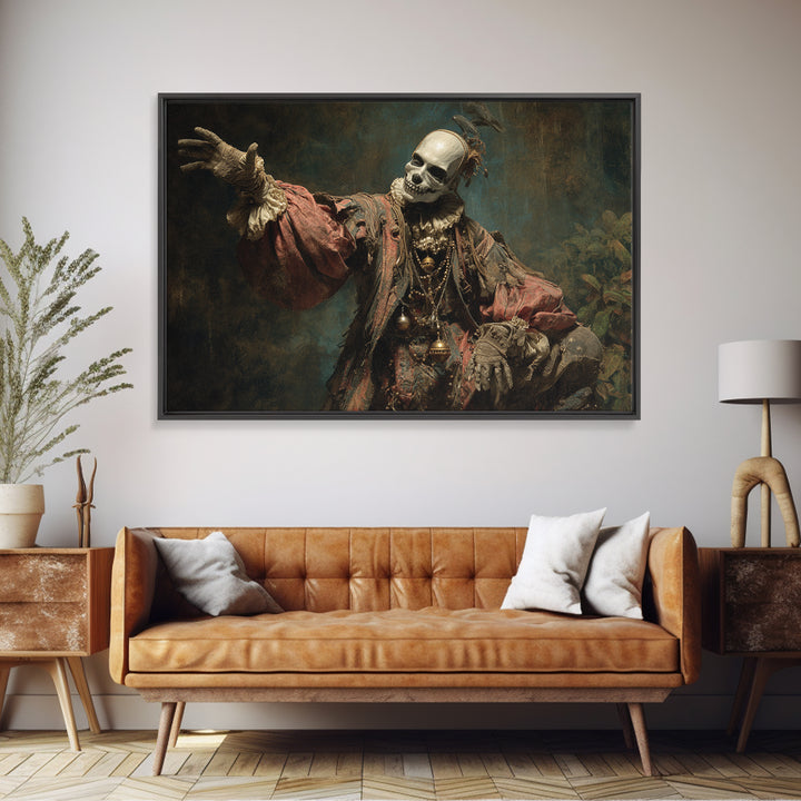 The Phantom Jester, Symbolist Gothic Landscape, Landscape Wall Art, Gothic Horror Wall Art, Canvas Print, Halloween Wall Art