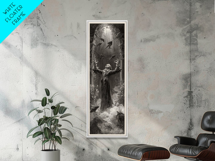 The Marionette Master, Gothic Engraving Art, Tall Narrow Wall Art, Macabre Wall Art, Canvas Print, Halloween Wall Art