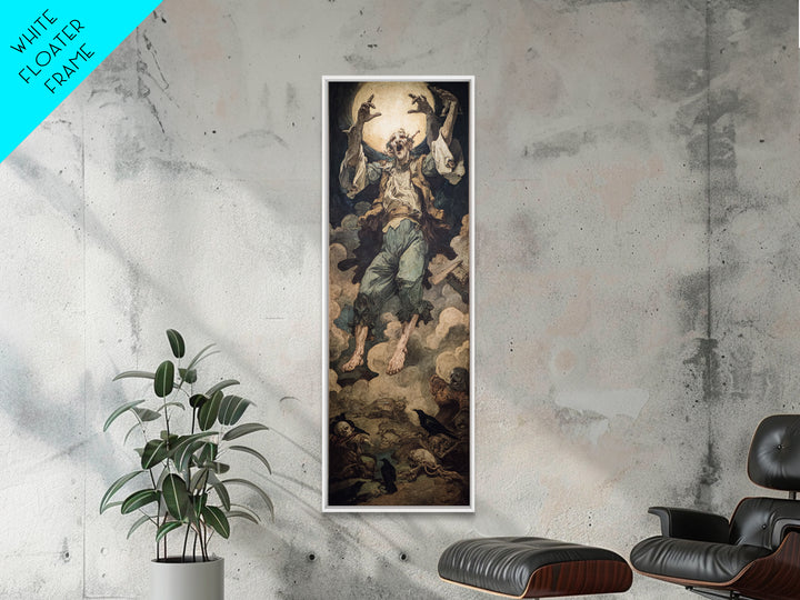 The Marionette Master, Dark Renaissance Art, Tall Narrow Wall Art, Macabre Wall Art, Framed Canvas Print, Halloween Wall Art