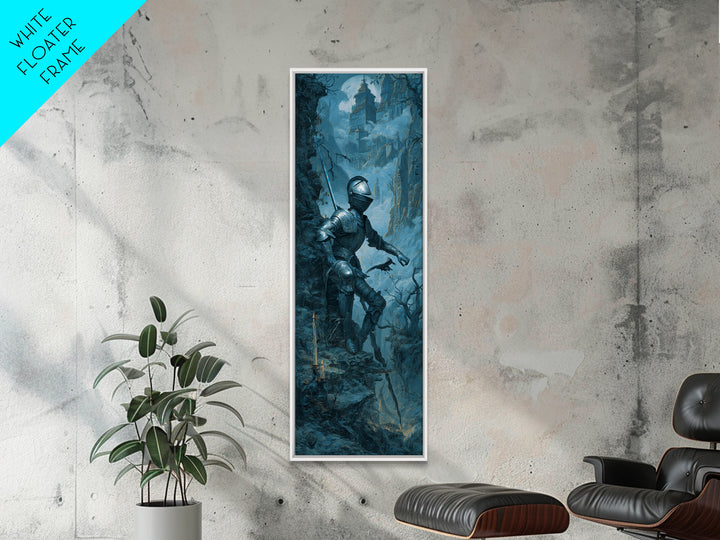 The Spectral Knight, Baroque Witchcraft Art, Tall Narrow Wall Art, Gothic Horror Wall Art, Canvas Print, Halloween Wall Art