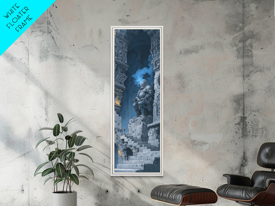 The Spectral Knight, Architectural Etching Art, Tall Narrow Wall Art, Macabre Wall Art, Framed Canvas Print