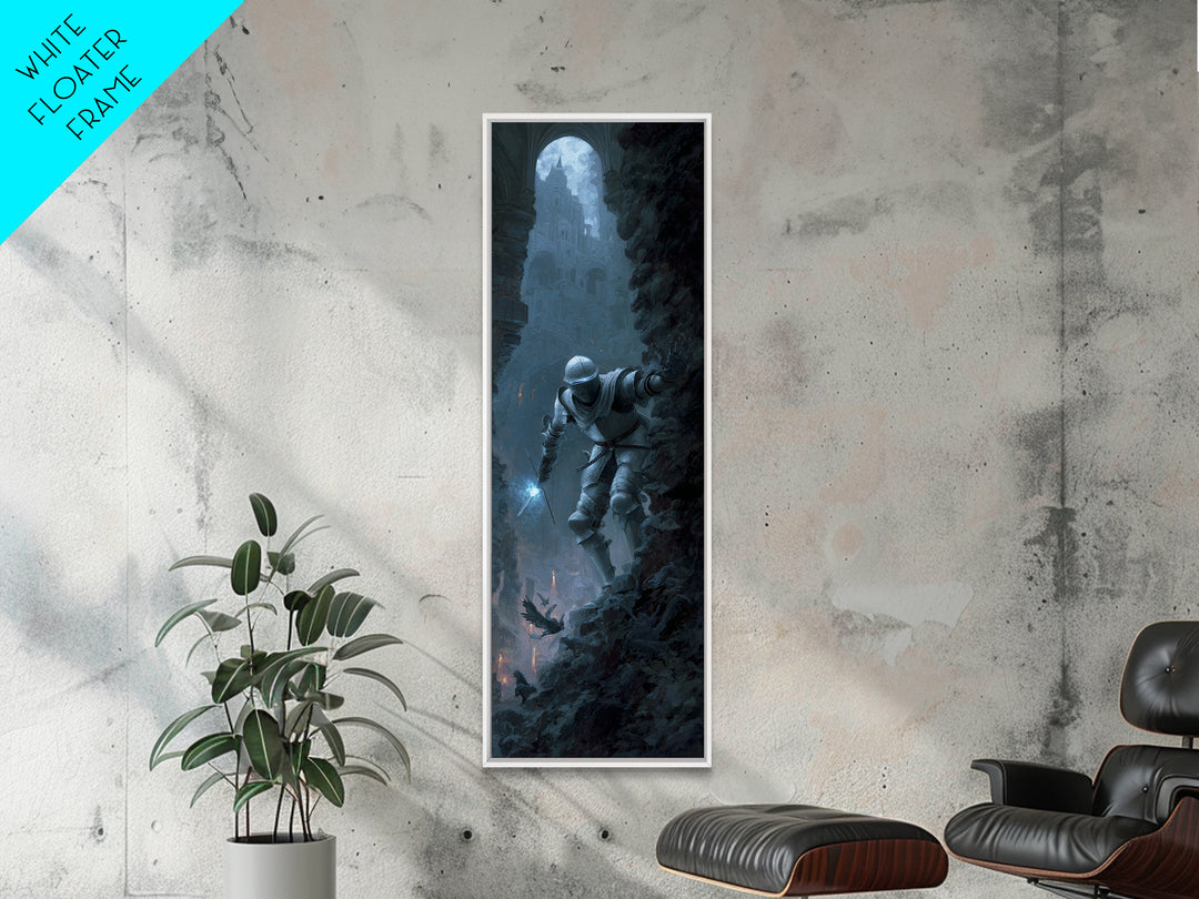The Spectral Knight, Apocalyptic Romantic Art, Tall Narrow Wall Art, Macabre Wall Art, Canvas Print, Halloween Wall Art, Seasonal Home Decor