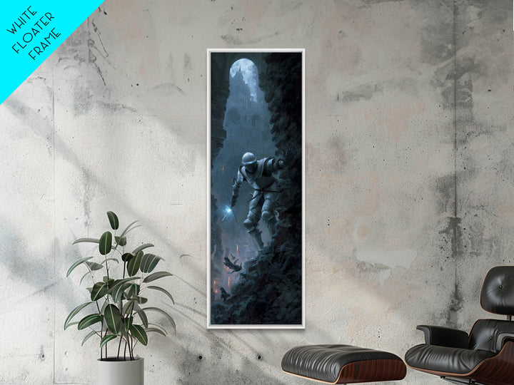 The Spectral Knight, Apocalyptic Romantic Art, Tall Narrow Wall Art, Macabre Wall Art, Canvas Print, Halloween Wall Art, Seasonal Home Decor