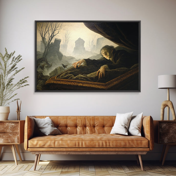 The Coffin Sleeper, Romantic Gothic Landscape, Landscape Wall Art, Dark Fantasy Wall Art, Canvas Print, Halloween Wall Art