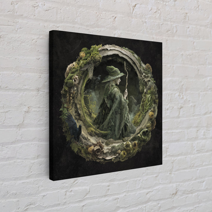 The Swamp Witch, Symbolist Dream Art, Square Wall Art, Dark Fantasy Wall Art, Canvas Print, Halloween Wall Art, Horror Wall Art