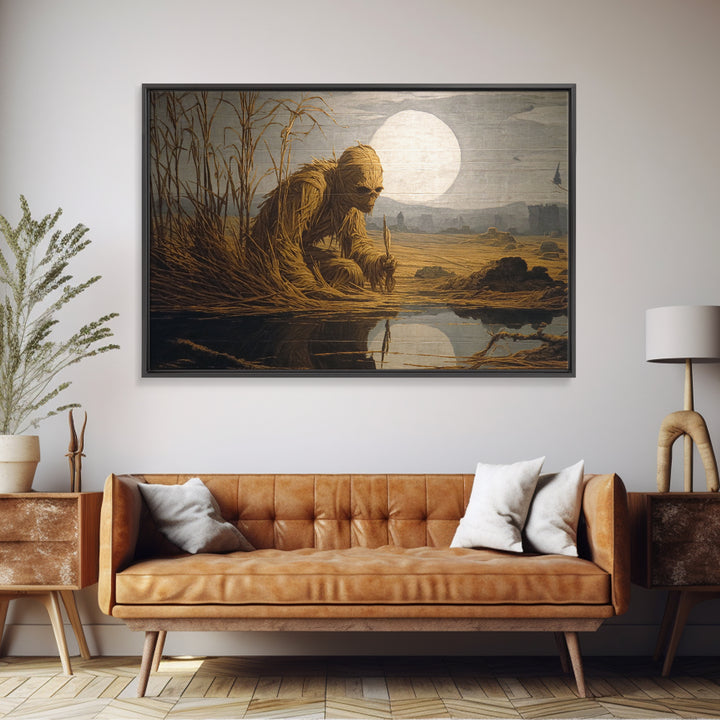 The Bog Mummy, Romantic Gothic Landscape, Landscape Wall Art, Gothic Horror Wall Art, Framed Canvas Print, Halloween Wall Art