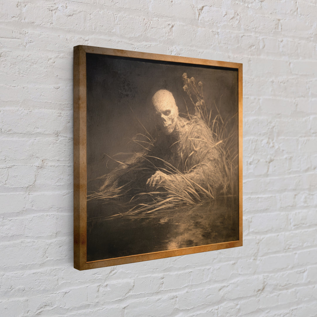 The Bog Mummy, Symbolist Dream Art, Square Wall Art, Macabre Wall Art, Canvas Print, Halloween Wall Art, Gothic Home Decor