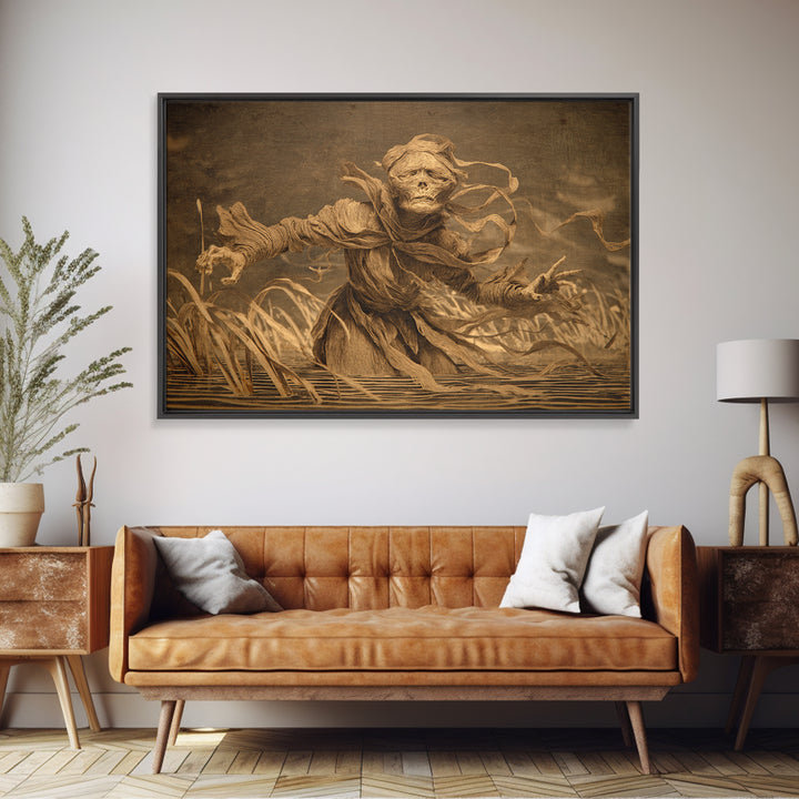The Bog Mummy, Expressionist Gothic Art, Landscape Wall Art, Dark Halloween Decor, Canvas Print, Halloween Wall Art, Collectible Wall Decor