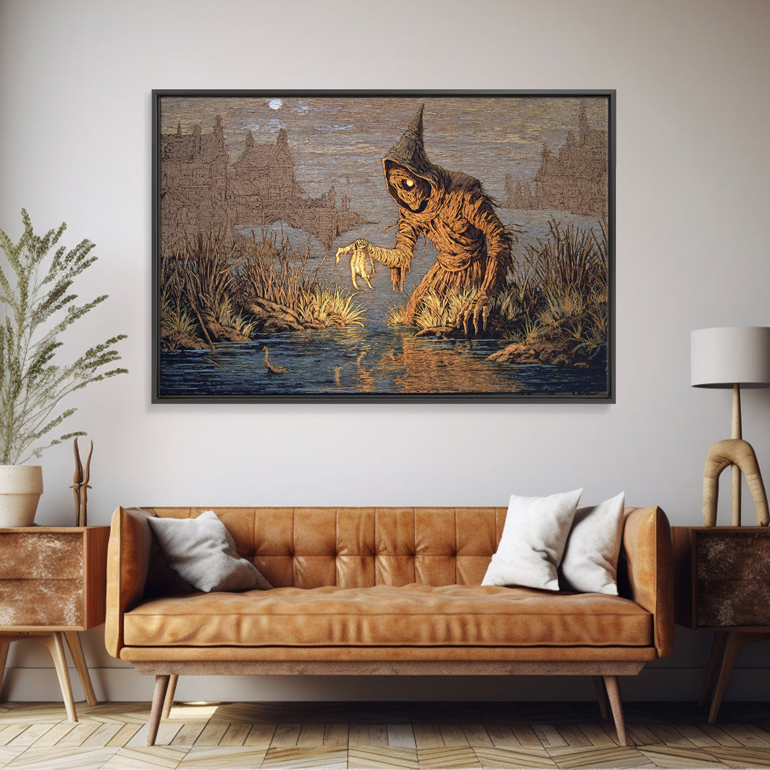 The Bog Mummy, Victorian Macabre Art, Landscape Wall Art, Dark Fantasy Wall Art, Canvas Print, Halloween Wall Art, Horror Wall Art
