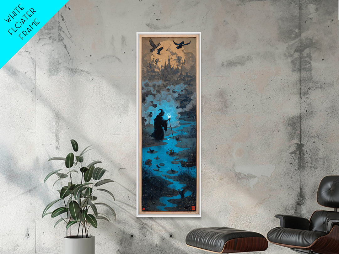 The Will-O'-The-Wisp Shepherd, Surreal Apocalyptic Art, Tall Narrow Wall Art, Gothic Horror Wall Art, Canvas Print