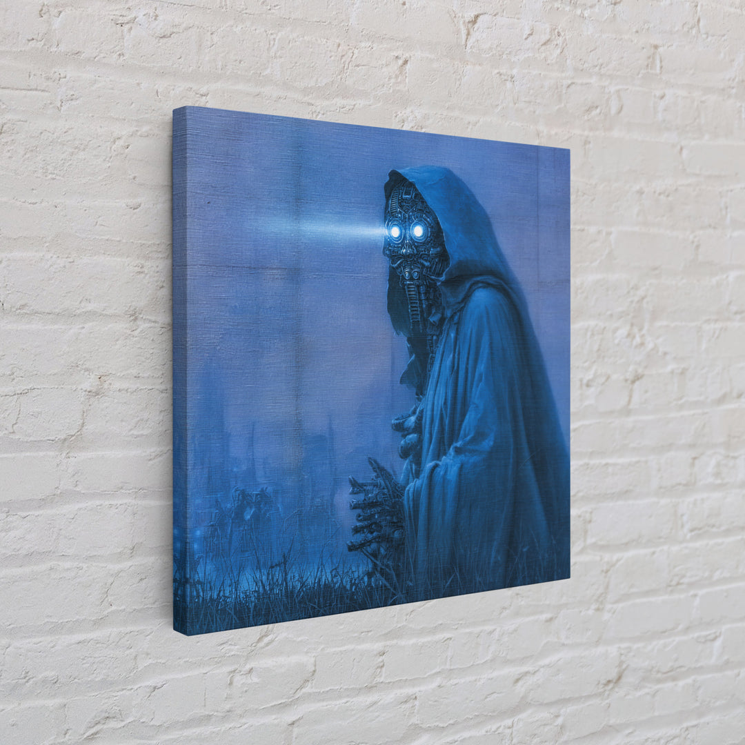 The Will-O'-The-Wisp Shepherd, Biomechanical Horror Art, Square Wall Art, Gothic Horror Wall Art, Framed Canvas Print, Halloween Wall Art