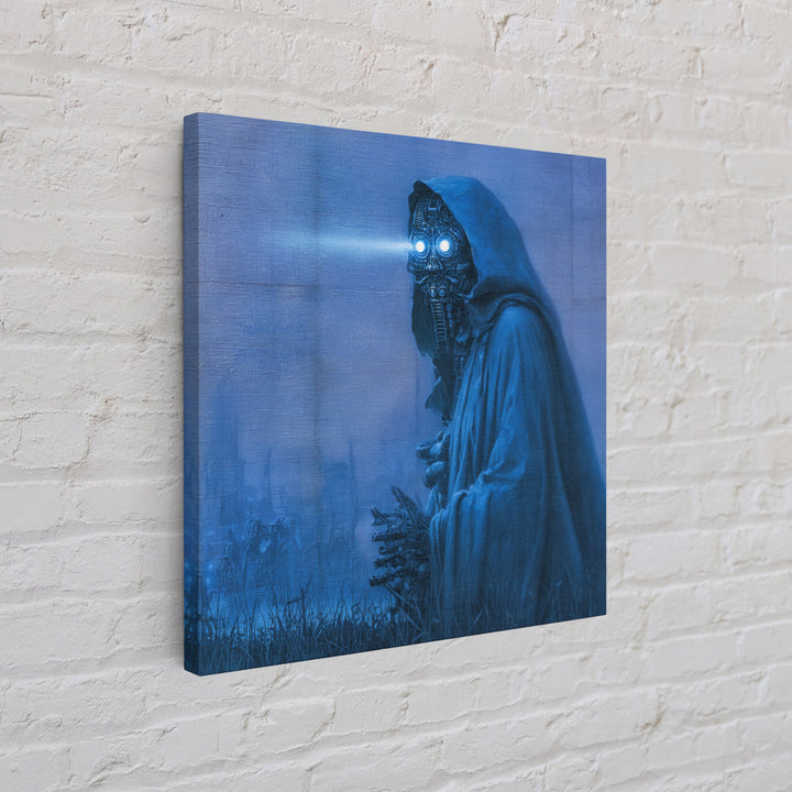 The Will-O'-The-Wisp Shepherd, Biomechanical Horror Art, Square Wall Art, Gothic Horror Wall Art, Framed Canvas Print, Halloween Wall Art