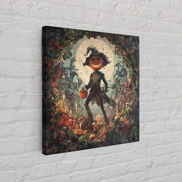 The Pumpkin Patch Goblin, Grotesque Carnival Art, Square Wall Art, Dark Fantasy Wall Art, Canvas Print, Halloween Wall Art