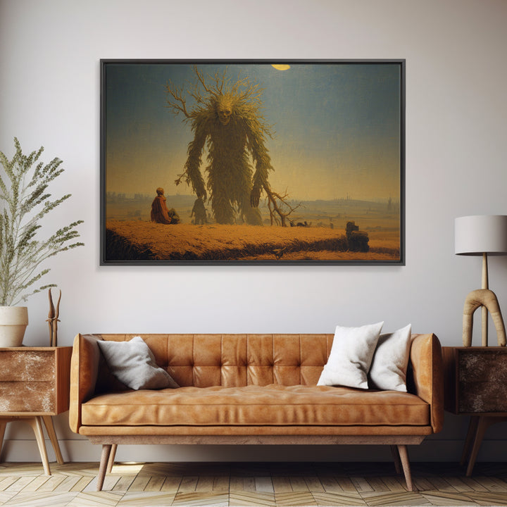 The Harvest Demon, Romantic Gothic Landscape, Landscape Wall Art, Dark Fantasy Wall Art, Framed Canvas Print, Halloween Wall Art