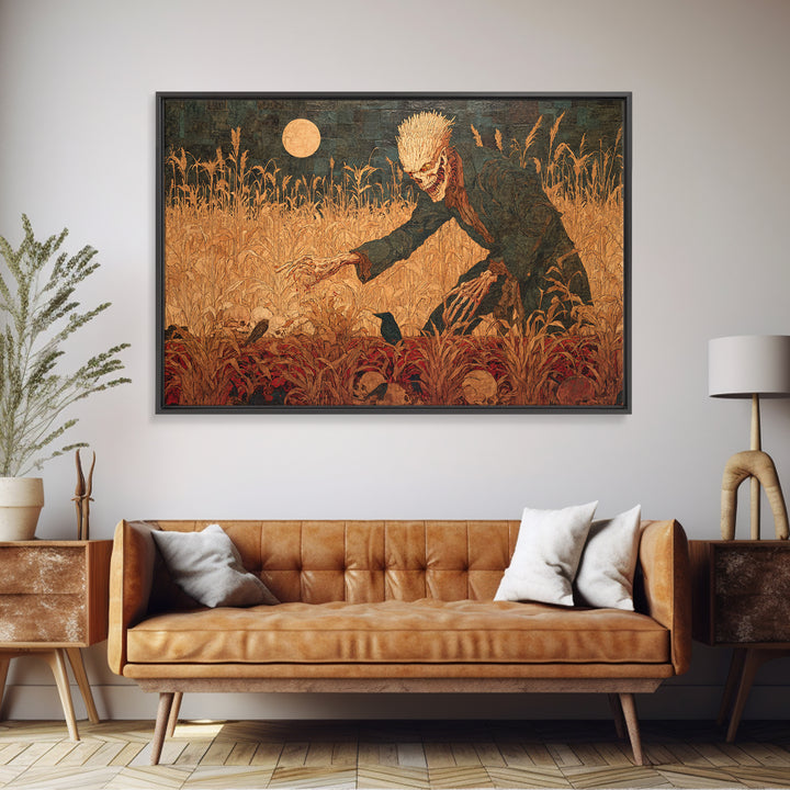 The Harvest Demon, Grotesque Carnival Art, Landscape Wall Art, Gothic Horror Wall Art, Canvas Print, Halloween Wall Art, Halloween Decor