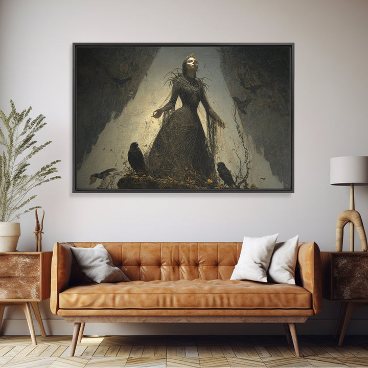 The Spider Queen, Symbolist Gothic Landscape, Landscape Wall Art, Macabre Wall Art, Framed Canvas Print, Halloween Wall Art
