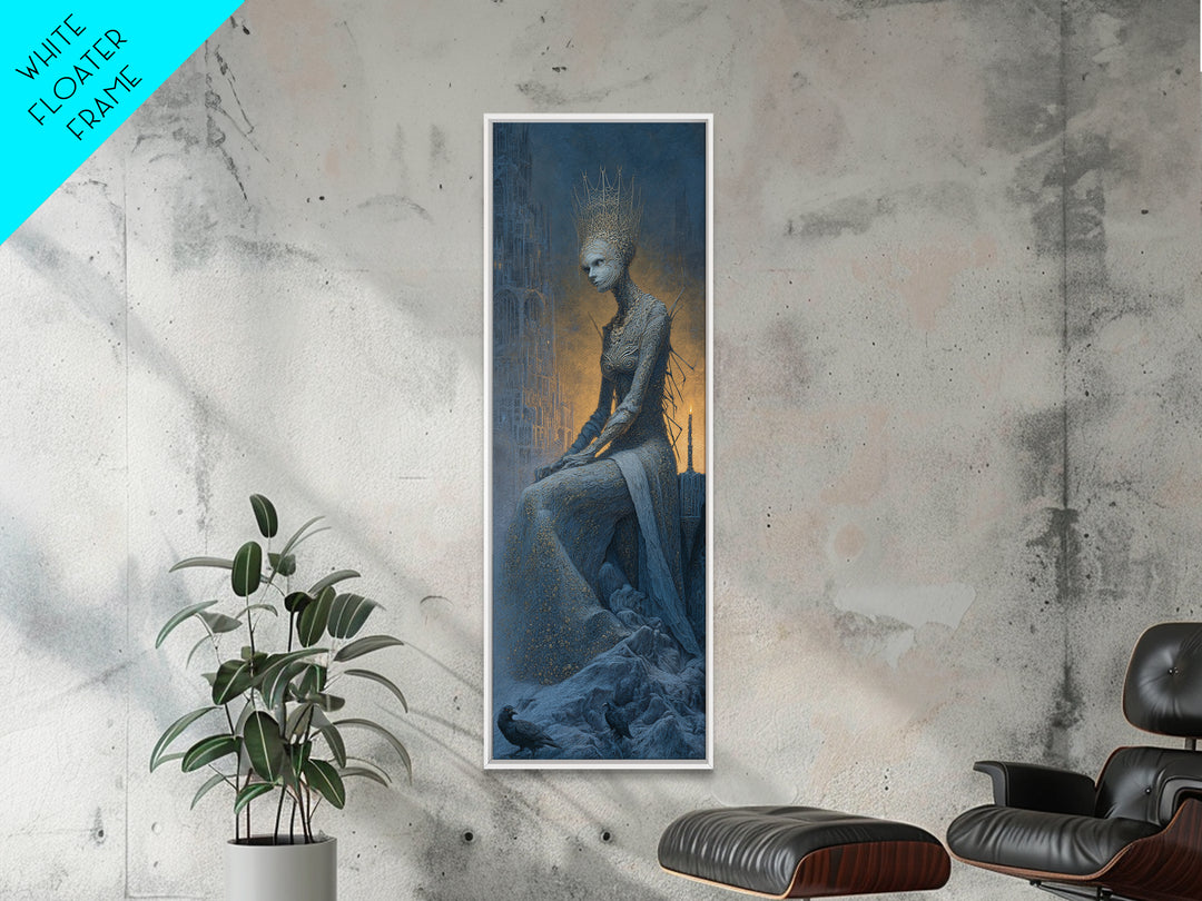 The Spider Queen, Surreal Apocalyptic Art, Tall Narrow Wall Art, Gothic Horror Wall Art, Canvas Print, Halloween Wall Art