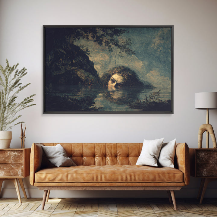 The Lake Phantom, Baroque Witchcraft Art, Landscape Wall Art, Gothic Horror Wall Art, Canvas Print, Halloween Wall Art