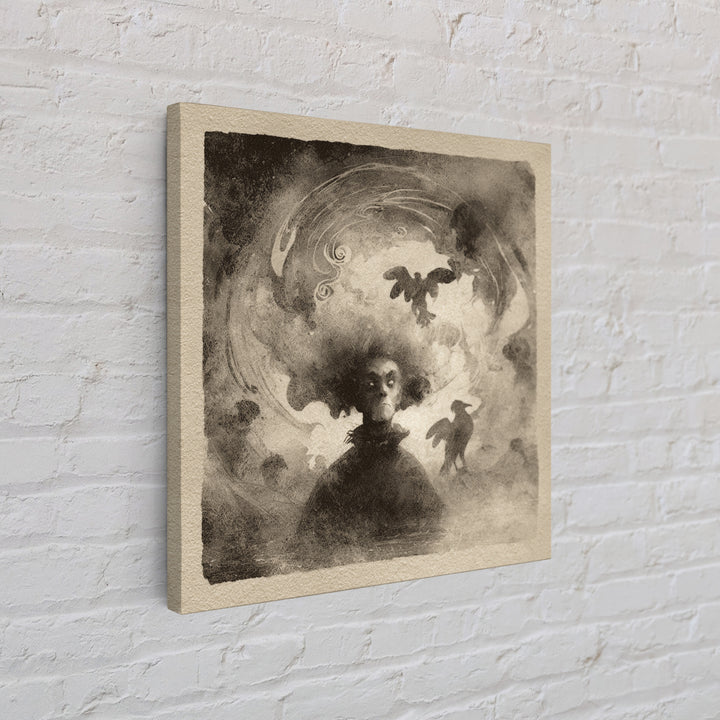 The Lake Phantom, Symbolist Dream Art, Square Wall Art, Dark Fantasy Wall Art, Framed Canvas Print, Halloween Wall Art