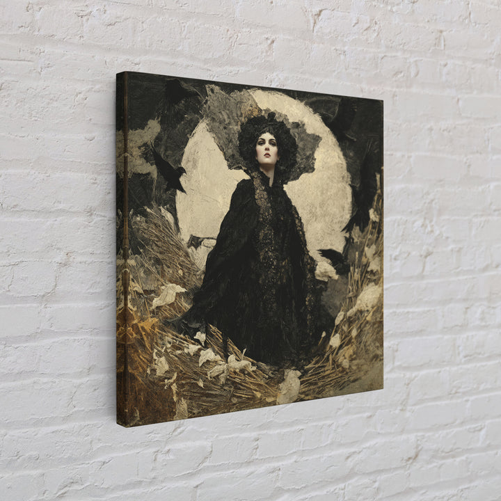 The Salt-Marsh Witch, Dark Symbolist Art, Square Wall Art, Dark Fantasy Wall Art, Canvas Print, Halloween Wall Art