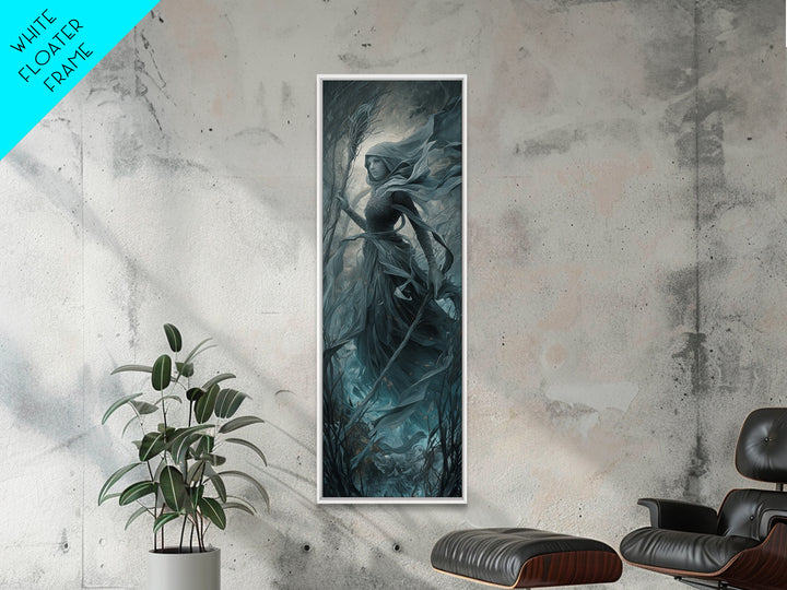 The Salt-Marsh Witch, Surreal Apocalyptic Art, Tall Narrow Wall Art, Macabre Wall Art, Canvas Print, Halloween Wall Art