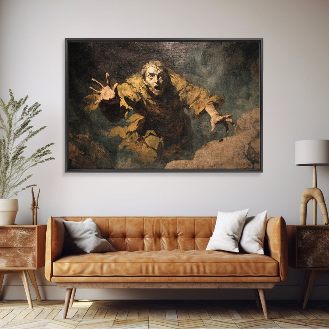 The Stone-Circle Spirit, Gothic Nightmare Art, Landscape Wall Art, Dark Fantasy Wall Art, Framed Canvas Print, Halloween Wall Art