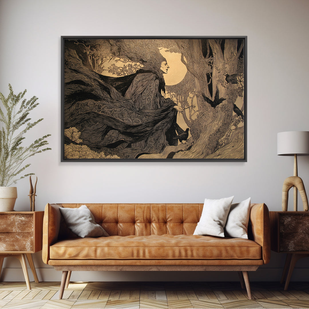 The Stone-Circle Spirit, Victorian Macabre Art, Landscape Wall Art, Gothic Horror Wall Art, Canvas Print, Halloween Wall Art