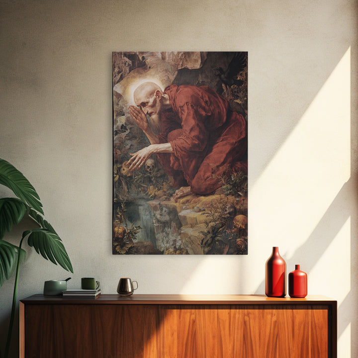 The Cave Oracle, Dark Renaissance Art, Vertical Wall Art, Gothic Horror Wall Art, Canvas Print, Halloween Wall Art
