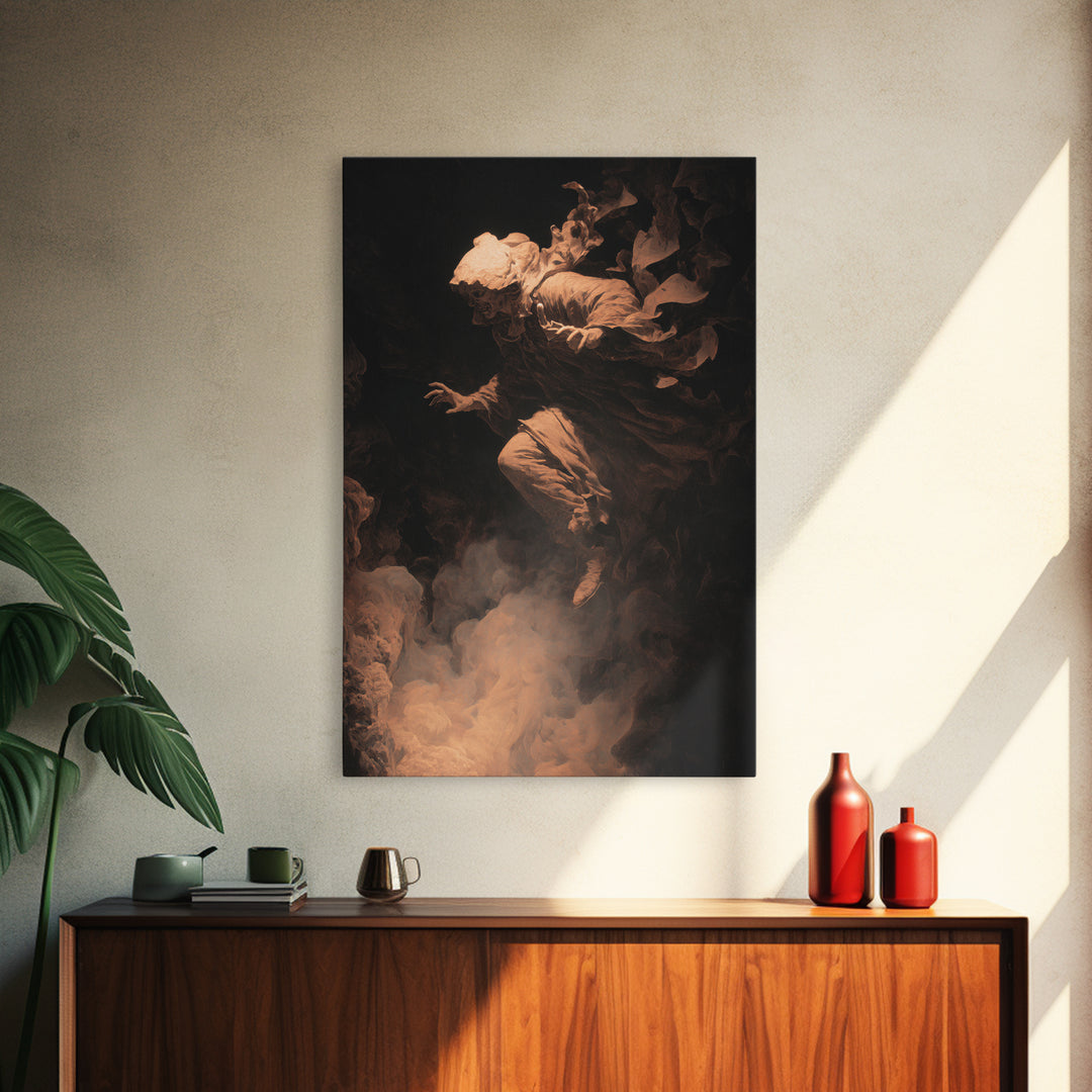 The Cave Oracle, Gothic Nightmare Art, Vertical Wall Art, Dark Halloween Decor, Canvas Print, Halloween Wall Art, Macabre Wall Art